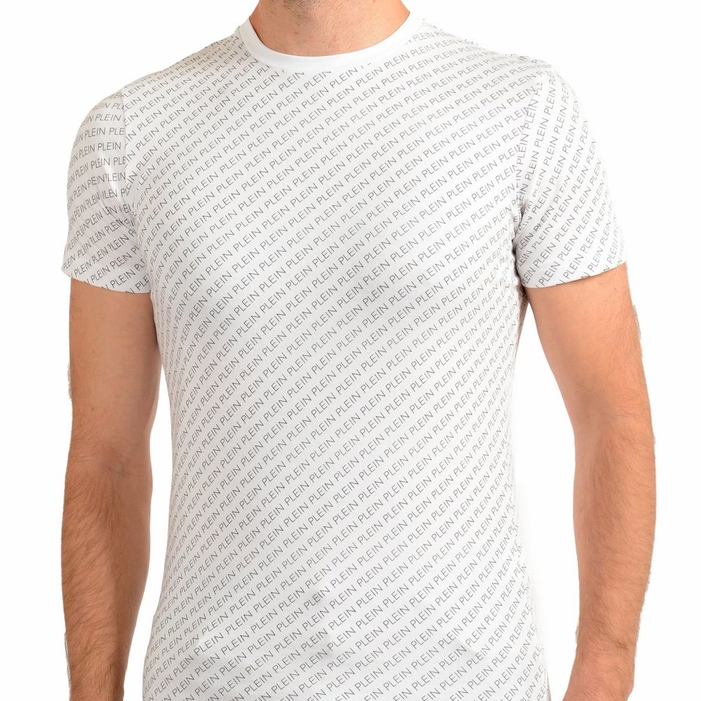 Philipp Plein Men's White Short Sleeve Logo Print Crewneck T-Shirt